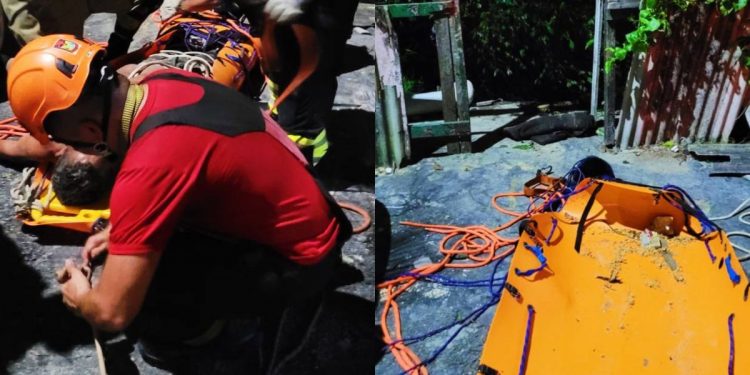 Bombeiros resgatam homem que caiu de barranco de 60 metros de altura no bairro Jorge Teixeira