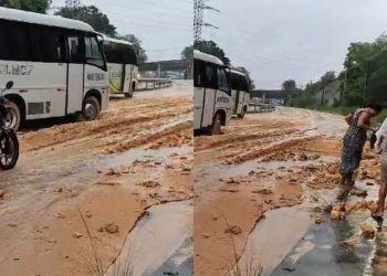 Prefeitura interdita trecho da Avenida das Torres após barranco ceder; vídeo