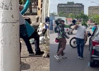VÍDEO: motorista agride agente da Zona Azul e é surpreendido com ‘capacetada’