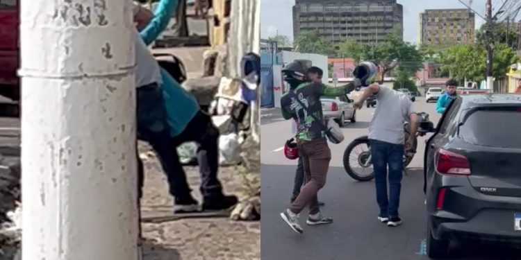 VÍDEO: motorista agride agente da Zona Azul e é surpreendido com ‘capacetada’