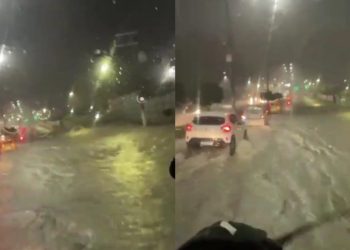 VÍDEO: Temporal com ventos fortes deixa bairros de Manaus alagados e sem energia