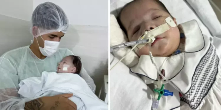 Internado há quase 9 meses, filho de Zé Vaqueiro é batizado no hospital