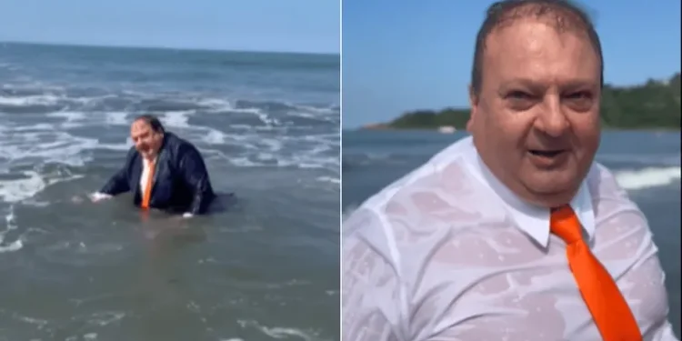 Jacquin mergulha de terno e critica quem usa regata e chinelo em seu restaurante