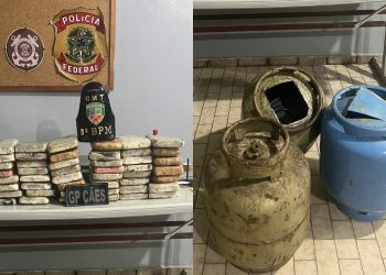 PMAM apreende 48 quilos de pasta base de cocaína dentro botijões de gás em São Paulo de Olivença