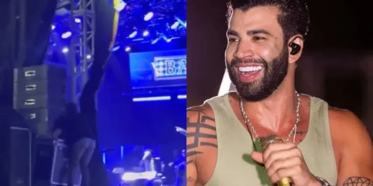 Fã de Gusttavo Lima tenta invadir palco e sofre acidente; veja vídeo