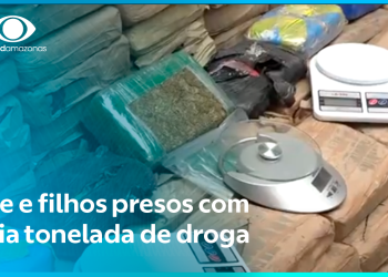 Mãe e filhos presos com meia tonelada de maconha em Manaus