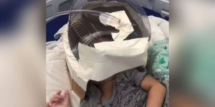 Hospital usa embalagem de bolo como máscara de oxigênio em bebê internado no RN