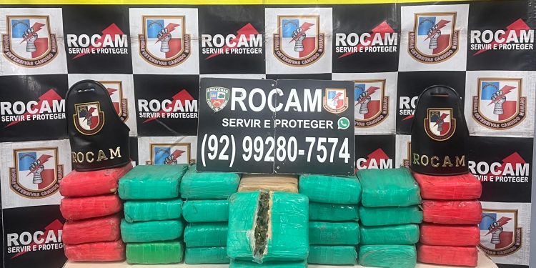 Polícia Militar do Amazonas apreende 30 tabletes de maconha na zona leste de Manaus
