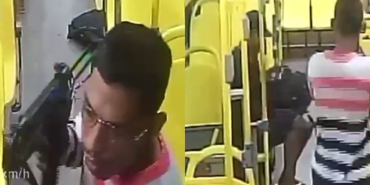 PC-AM divulga imagens de dois homens suspeitos de roubo a ônibus do transporte público em Manaus