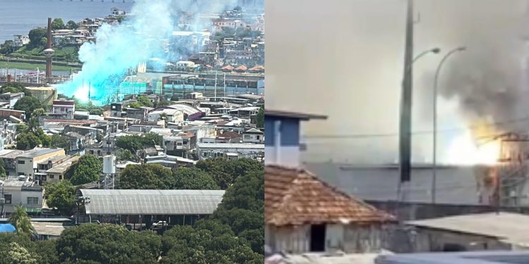 Incêndio atinge subestação de energia no bairro Aparecida