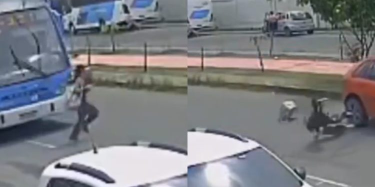 Jovem é atropelada após sair de ônibus em Manaus