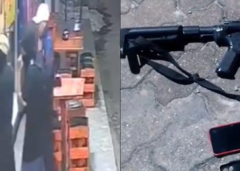 Homens são flagrados tentando assaltar pizzaria na comunidade Valparaíso