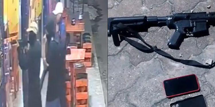 Homens são flagrados tentando assaltar pizzaria na comunidade Valparaíso