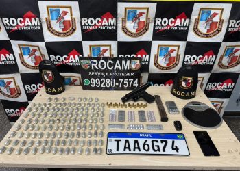 Após tentativa de fuga: Homem é preso com arma, munições e drogas na zona norte