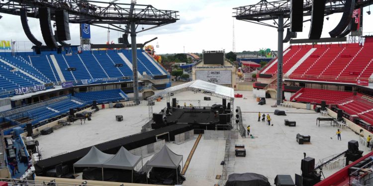 Festival de Parintins 2025: Palco 360º no Bumbódromo está pronto para a Festa dos Visitantes