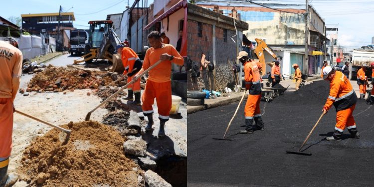 Mutirão no Bairro: Alvorada recebe manutenção em drenagem profunda e manutenção asfáltica