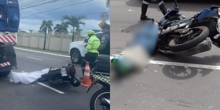 Motociclista de app morre após colidir com caminhão de coleta de lixo