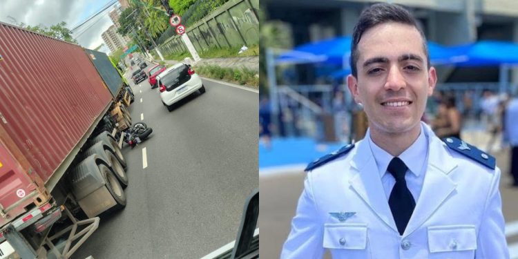 Vídeo: tenente da FAB morre após colisão com carreta na avenida Efigênio Salles