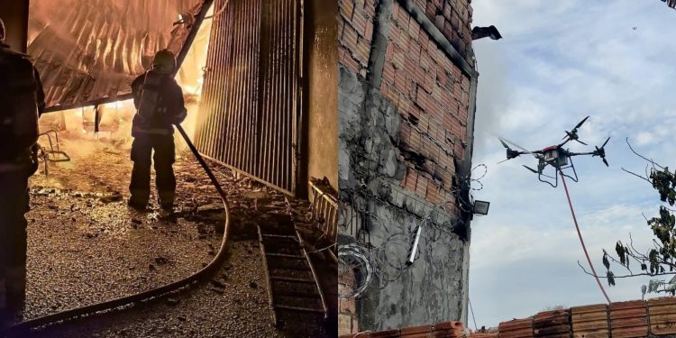 Corpo de Bombeiros atende primeira ocorrência com drone desenvolvido para combater incêndios