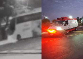 Vídeos: homem morre após ser atropelado por ônibus em Presidente Figueiredo