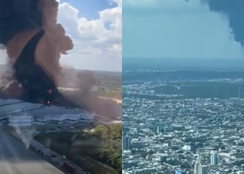 Vídeos: incêndio de grandes proporções consome fábrica no Distrito Industrial II