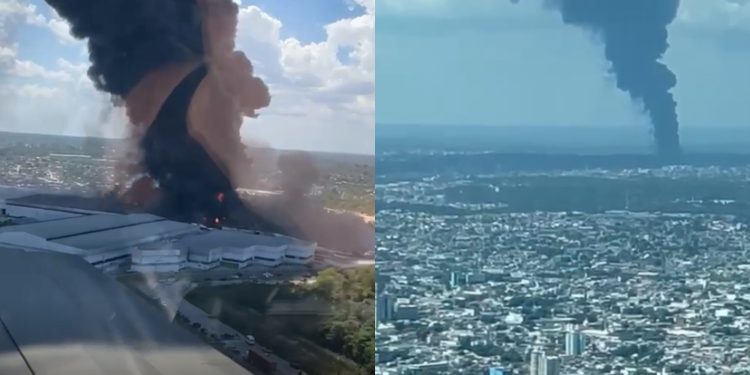 Vídeos: incêndio de grandes proporções consome fábrica no Distrito Industrial II