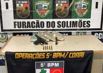 Operação Interior Mais Seguro: PMAM prende homem por tráfico de drogas e porte ilegal de arma de fogo em Coari