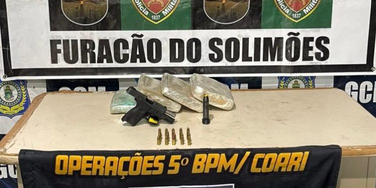 Operação Interior Mais Seguro: PMAM prende homem por tráfico de drogas e porte ilegal de arma de fogo em Coari