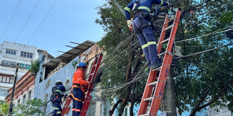 Manaus chega à marca de 7,5 toneladas de cabos removidos de postes no centro histórico