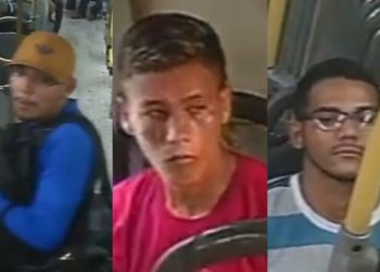 PC-AM divulga imagens de cinco homens suspeitos de roubo a ônibus do transporte coletivo da linha 560