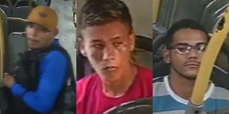 PC-AM divulga imagens de cinco homens suspeitos de roubo a ônibus do transporte coletivo da linha 560