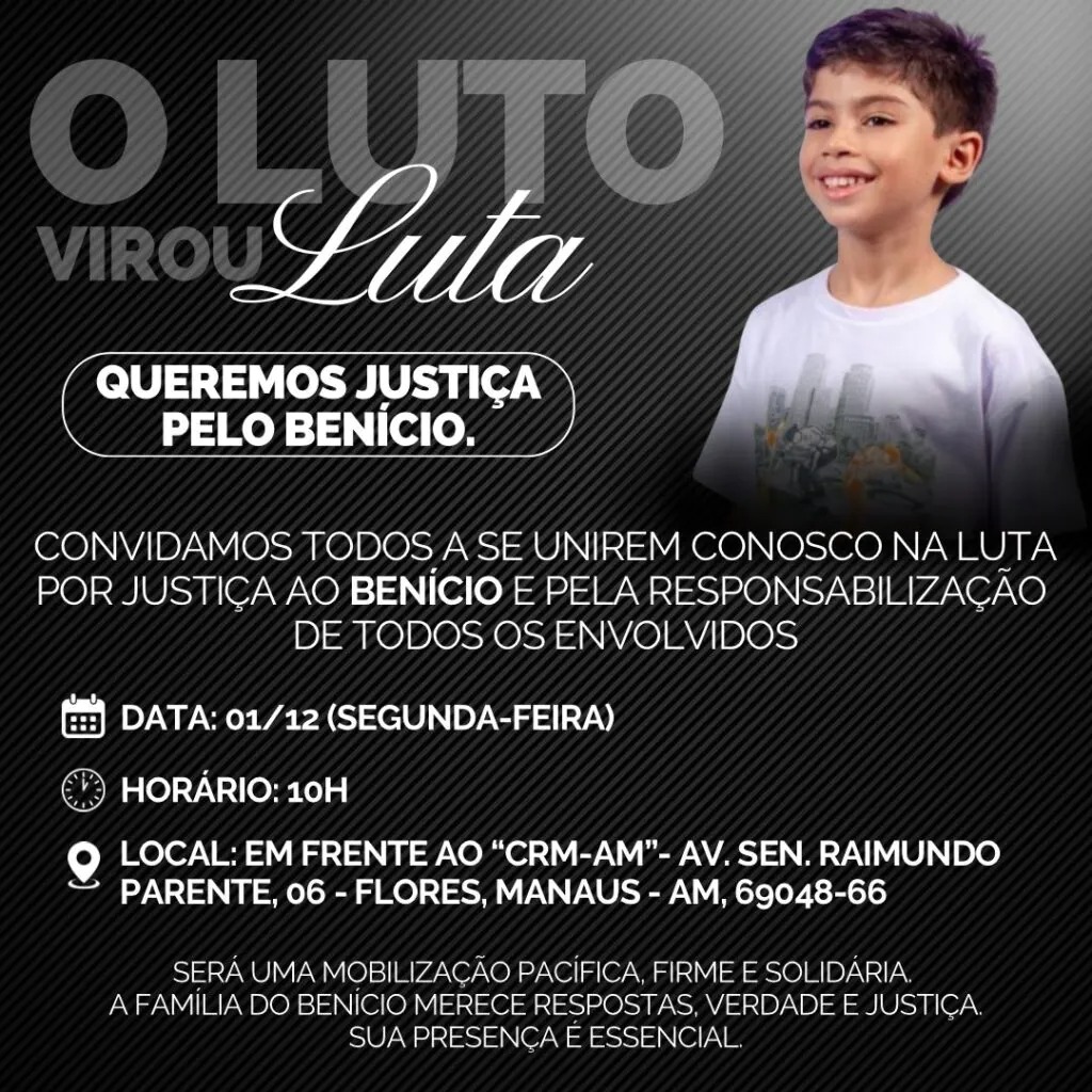 Família e amigos realizam "Missa da Esperança" por Benício Xavier e clamam por justiça após overdose de adrenalina
