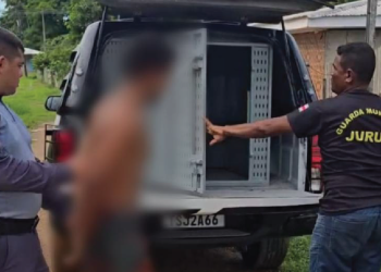 Em Juruá, PC-AM, PMAM e GCM prendem homem que ameaçou a própria mãe com uso de facão