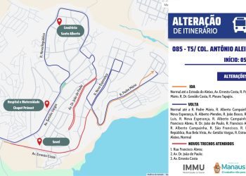 Prefeitura de Manaus altera itinerário da linha 085 e passa a atender novas vias no Colônia Antônio Aleixo A Prefeitura de Manaus, por meio do Instituto Municipal de Mobilidade Urbana (IMMU), fará mudanças no itinerário da linha 085 – T5/Colônia Antônio Aleixo, zona Leste, que passam a valer a partir desta sexta-feira, 5/12. As alterações foram definidas para aprimorar a circulação dos ônibus na zona Leste e ampliar a cobertura do transporte público em áreas de grande demanda. No sentido Centro, o coletivo seguirá normalmente até a estrada do Aleixo, passando a atender a avenida Ernesto Costa, a rua Padre Mário, a rua doutor Geraldo Costa e a rua Moura Tapajós. Já no retorno, o trajeto será estendido para contemplar novas vias do bairro, entre elas as ruas Alberto Campainha, Nova Esperança, Alberto Mendes, João Bosco, São Luís, Francisco Abreu, doutor João de Paulo, São Francisco e Nova República, além da rua Bela Vista e da avenida Getúlio Vargas, antes de retornar à estrada do Aleixo. Com a readequação, três novos trechos passam a ser oficialmente atendidos pela linha 085: rua Francisco Abreu, avenida doutor João de Paulo e avenida Ernesto Costa. Entre os pontos beneficiados estão o cemitério Santo Alberto, o Hospital e Maternidade Chapot Prévost e a área do Sovel, ampliando o acesso dos moradores aos serviços essenciais. A readequação é resultado do diálogo com os moradores e da análise técnica das necessidades de deslocamento na região. O órgão afirma que continuará monitorando o desempenho da linha para futuros ajustes, reforçando o compromisso de melhorar a mobilidade e atender as demandas apresentadas pelas comunidades.