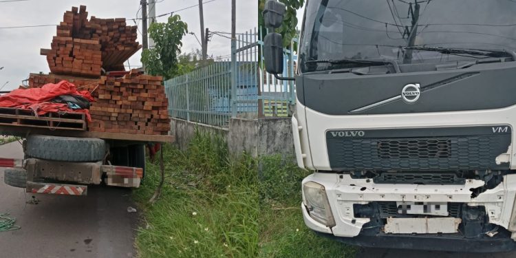 Detran-AM flagra caminhão com carga deslocada e evita possível acidente na zona norte de Manaus