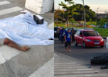 Vídeo: motociclista morre após colidir contra poste na avenida das Torres
