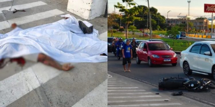 Vídeo: motociclista morre após colidir contra poste na avenida das Torres