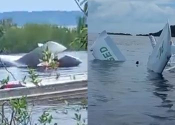Avião cai no Rio Negro durante manobras em Iranduba