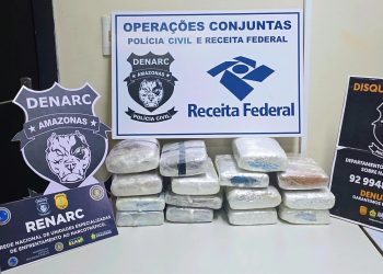 PC-AM e Receita Federal prendem homem com 15 tabletes de maconha no Centro de Manaus