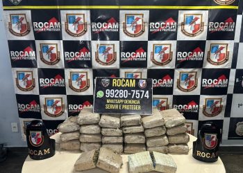 PMAM apreende 25 tabletes de maconha escondidas em residência após escavação em área de terra