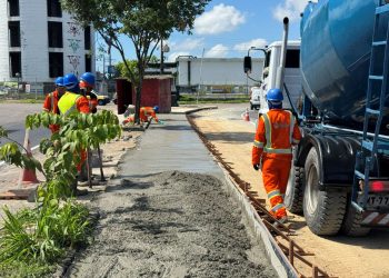 Canteiro central da avenida Margarita passa por revitalização