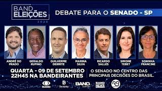 Debate da Band ao Senado de SP: veja horário e como assistir